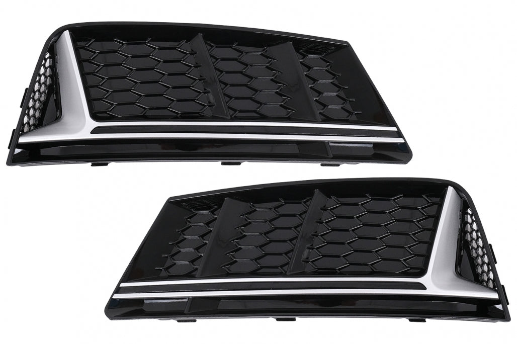 RS4 Design Side Grilles / Lower Bumper Grille Covers for Audi A4 B9 Sedan / Avant (2016–2018)