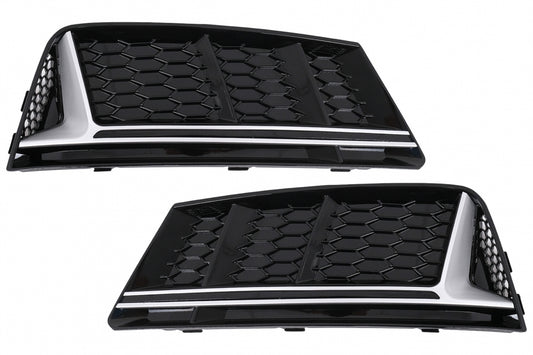 RS4 Design Side Grilles / Lower Bumper Grille Covers for Audi A4 B9 Sedan / Avant (2016–2018)