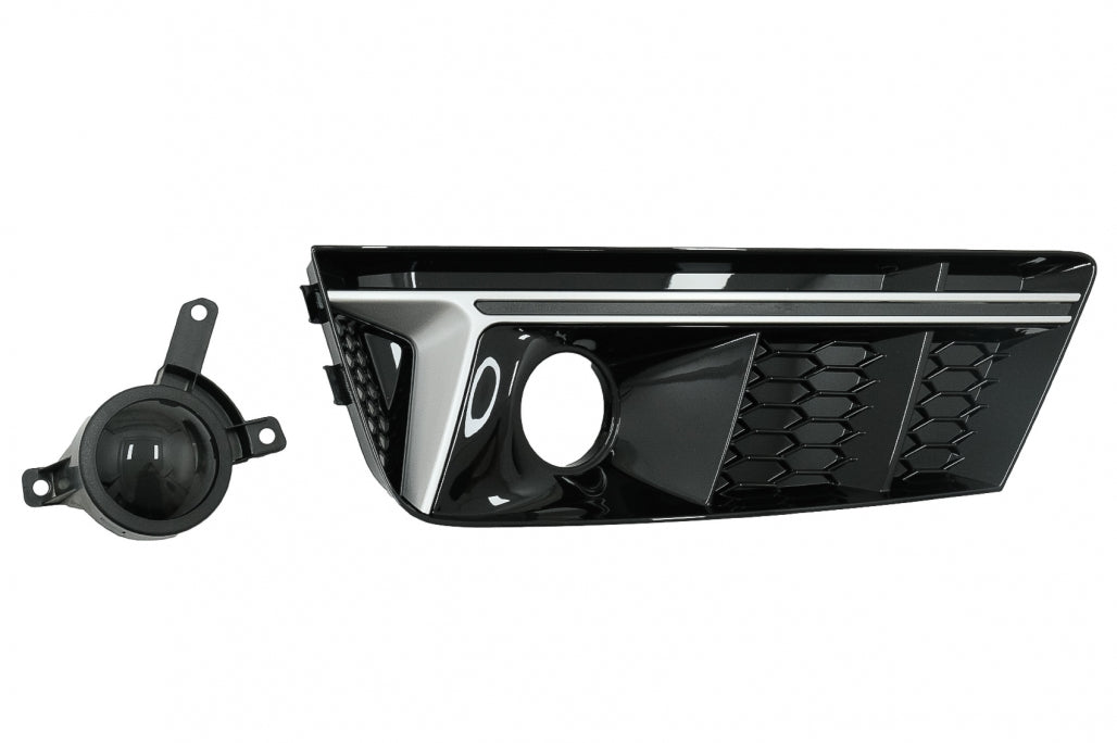 RS4 Design Silver Edition ACC Side Grilles / Lower Bumper Grille Covers for Audi A4 B9 Sedan / Avant (2016–2018)