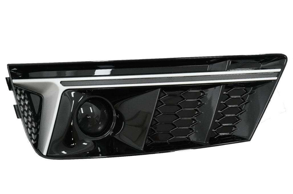 RS4 Design Silver Edition ACC Side Grilles / Lower Bumper Grille Covers for Audi A4 B9 Sedan / Avant (2016–2018)