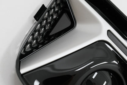 RS4 Design Silver Edition ACC Side Grilles / Lower Bumper Grille Covers for Audi A4 B9 Sedan / Avant (2016–2018)