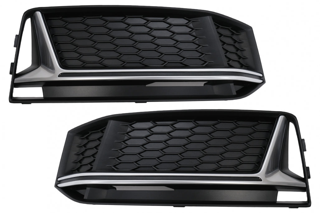 RS4 Design Silver Edition Side Grilles for Audi A4 B9 Sedan / Avant S-Line (2016–2018)