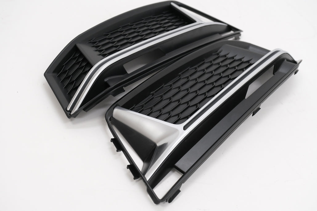 RS4 Design Silver Edition Side Grilles for Audi A4 B9 Sedan / Avant S-Line (2016–2018)