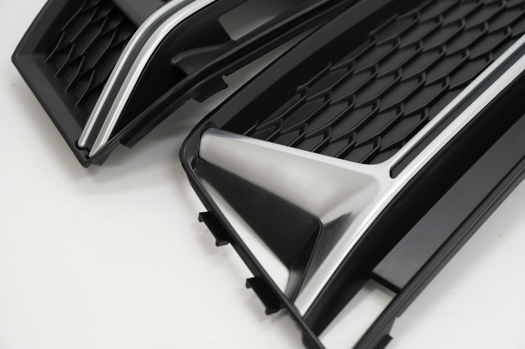 RS4 Design Silver Edition Side Grilles for Audi A4 B9 Sedan / Avant S-Line (2016–2018)