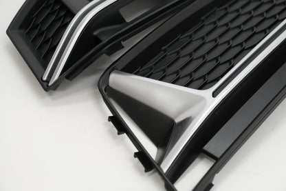 RS4 Design Silver Edition Side Grilles for Audi A4 B9 Sedan / Avant S-Line (2016–2018)