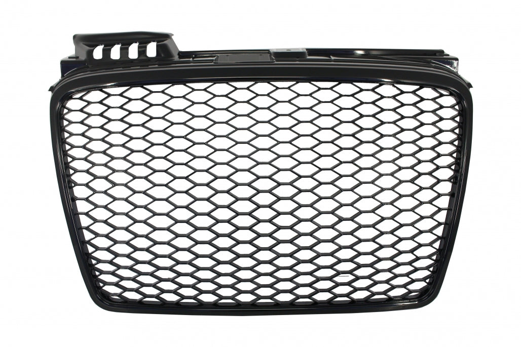 RS4 Style Badgeless Front Grille Piano Black for Audi A4 B7 (2004–2008)