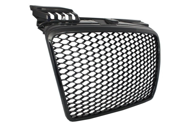 RS4 Style Badgeless Front Grille Piano Black for Audi A4 B7 (2004–2008)