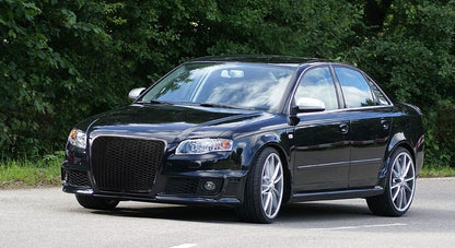 RS4 Style Badgeless Front Grille Piano Black for Audi A4 B7 (2004–2008)