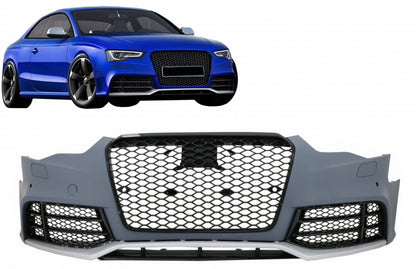 RS5 Design Front Bumper with Honeycomb Grilles for Audi A5 8T Facelift (2012–2016)