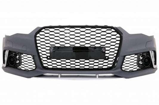RS6 Design Front Bumper & Rear Diffuser Kit with Exhaust Tips for Audi A6 4G Facelift Sedan  Avant (2015–2018)