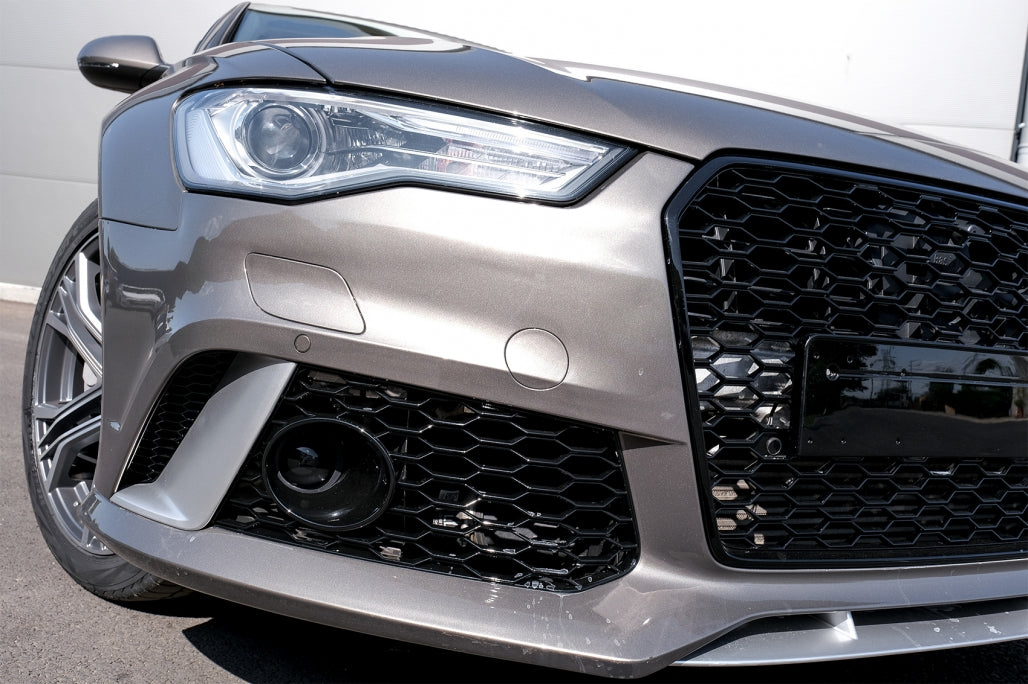 RS6 Design Front Bumper & Rear Diffuser Kit with Exhaust Tips for Audi A6 4G Facelift Sedan  Avant (2015–2018)