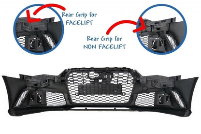 RS6 Design Front Bumper & Rear Diffuser Kit with Exhaust Tips for Audi A6 4G Facelift Sedan  Avant (2015–2018)