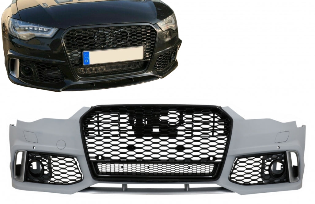 RS6 Design Front Bumper with Grille for Audi A6 C7 4G Facelift Sedan  Avant (2015–2018)