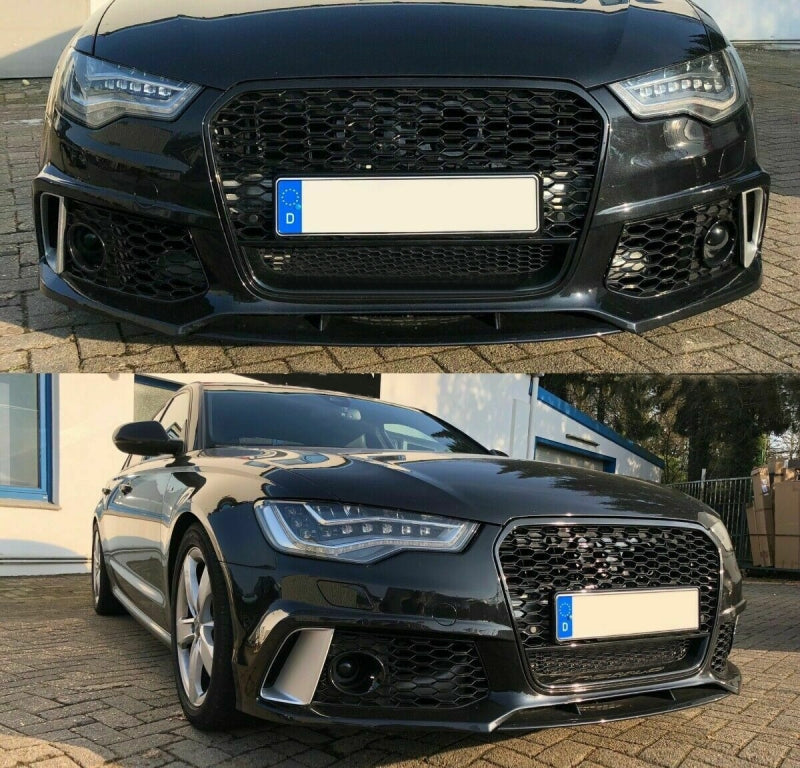 RS6 Design Front Bumper with Grille for Audi A6 C7 4G Facelift Sedan  Avant (2015–2018)