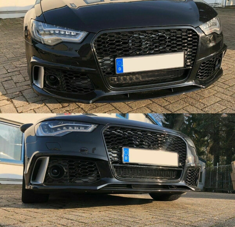 RS6 Design Front Bumper with Grille for Audi A6 C7 4G Facelift Sedan  Avant (2015–2018)