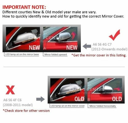 RS6 Design Mirror Covers Extinction Aluminium for Audi A6 C7 4G (2011–2018)
