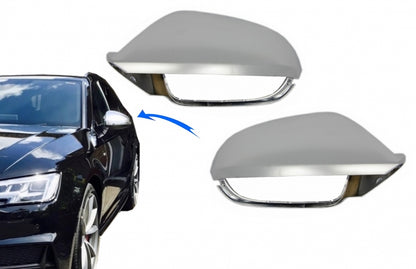 RS6 Design Mirror Covers Extinction Aluminium with Side Assist for Audi A6 C7 4G (2011–2018)