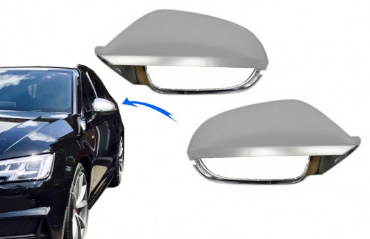 RS6 Design Mirror Covers Extinction Aluminium with Side Assist for Audi A6 C7 4G (2011–2018)