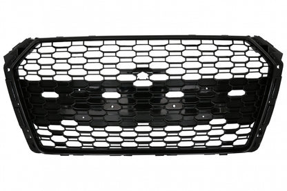 RS Design Badgeless Front Grille Piano Black for Audi A4 B9 8W Sedan / Avant (2016–2018)