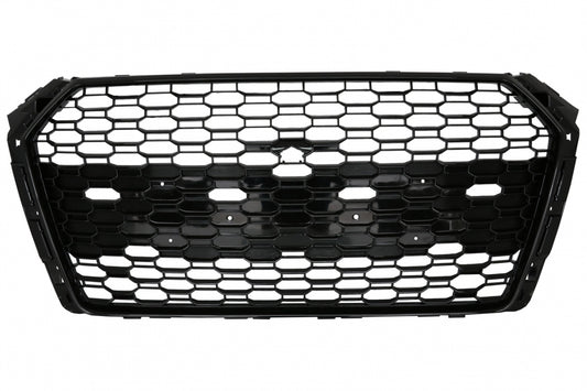 RS Design Badgeless Front Grille Piano Black for Audi A4 B9 8W Sedan / Avant (2016–2018)