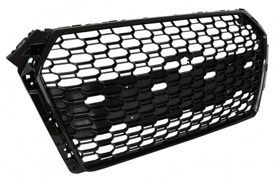 RS Design Badgeless Front Grille Piano Black for Audi A4 B9 8W Sedan / Avant (2016–2018)
