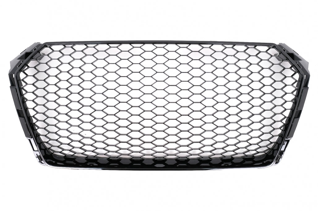 RS Design Glossy Black Front Grille for Audi A4 B9 8W Sedan / Avant (2016–2018)