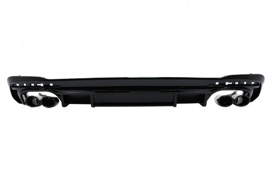 RS Design Rear Bumper Valance Diffuser with Exhaust Tips for Audi A4 B9 8W Facelift S-Line Sedan / Avant (2020–)