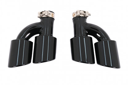 RS Design Rear Bumper Valance Diffuser with Exhaust Tips for Audi A4 B9 8W Facelift S-Line Sedan / Avant (2020–)