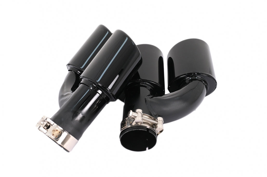 RS Design Rear Bumper Valance Diffuser with Exhaust Tips for Audi A4 B9 8W Facelift S-Line Sedan / Avant (2020–)