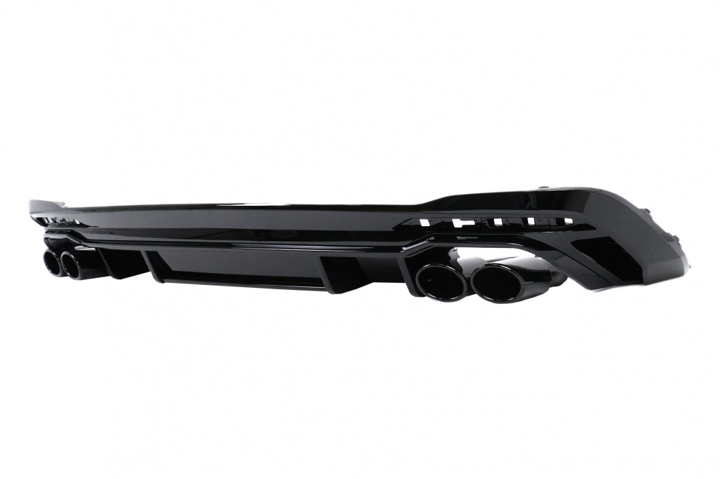 RS Design Rear Bumper Valance Diffuser with Exhaust Tips for Audi A4 B9 8W Facelift S-Line Sedan / Avant (2020–)