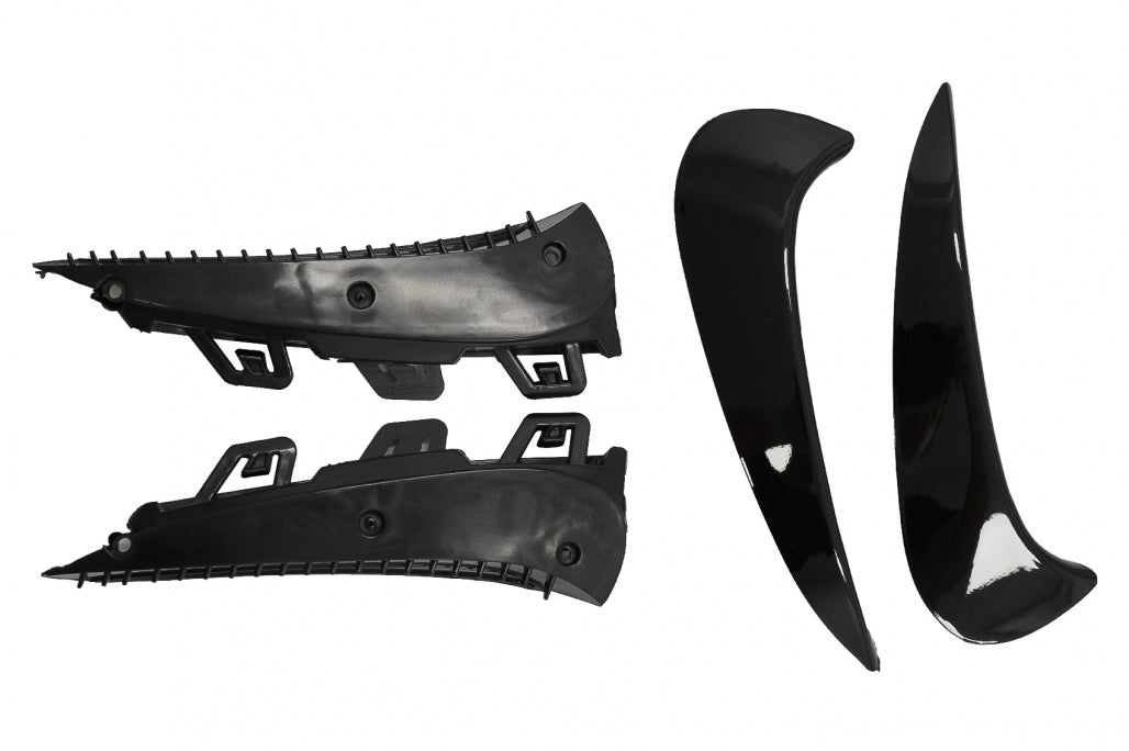 Rear Bumper Aero Flaps Flics Side Fins Piano Black for Mercedes GLA SUV H247 (2020–Up) Sport Line