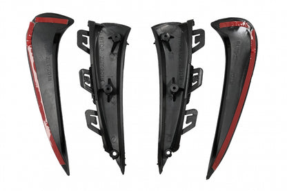 Rear Bumper Aero Flaps Flics Side Fins Piano Black for Mercedes GLA SUV H247 (2020–Up) Sport Line