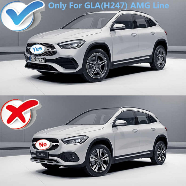 Rear Bumper Aero Flaps Flics Side Fins Piano Black for Mercedes GLA SUV H247 (2020–Up) Sport Line