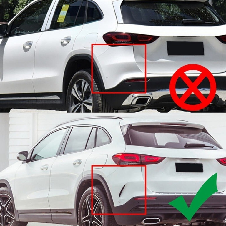 Rear Bumper Aero Flaps Flics Side Fins Piano Black for Mercedes GLA SUV H247 (2020–Up) Sport Line