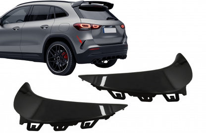 Rear Bumper Aero Flaps Flics Side Fins Piano Black for Mercedes GLA SUV H247 (2020–Up) Sport Line