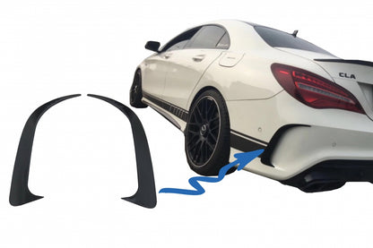 Rear Bumper Canards CLA45 Design Piano Black for Mercedes CLA W117 C117 X117 (2013–2018)