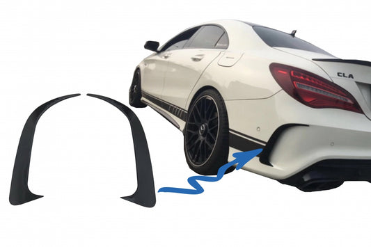Rear Bumper Canards CLA45 Design Piano Black for Mercedes CLA W117 C117 X117 (2013–2018)