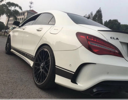 Rear Bumper Canards CLA45 Design Piano Black for Mercedes CLA W117 C117 X117 (2013–2018)