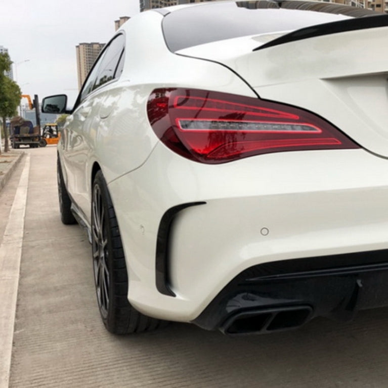 Rear Bumper Canards CLA45 Design Piano Black for Mercedes CLA W117 C117 X117 (2013–2018)