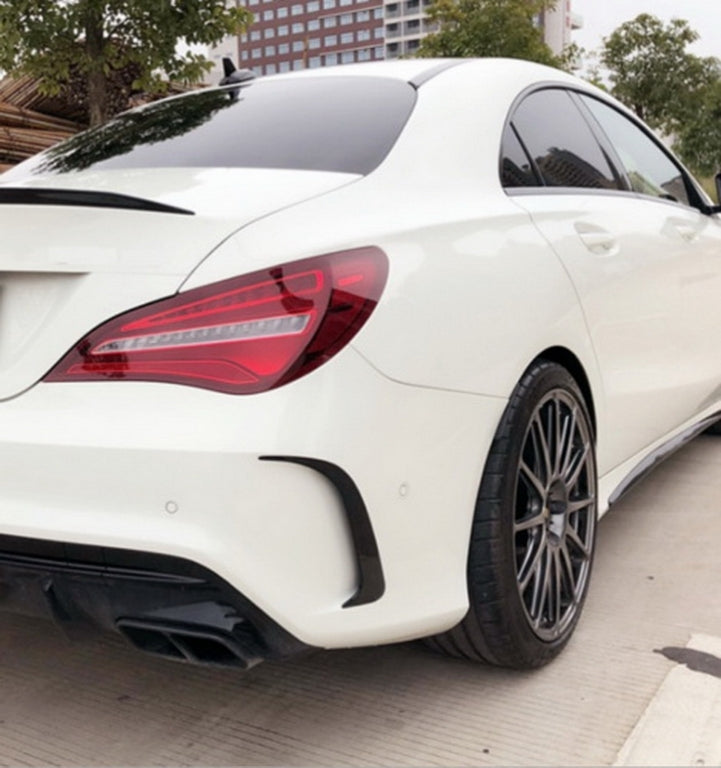 Rear Bumper Canards CLA45 Design Piano Black for Mercedes CLA W117 C117 X117 (2013–2018)