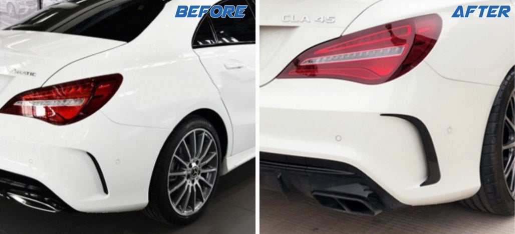 Rear Bumper Canards CLA45 Design Piano Black for Mercedes CLA W117 C117 X117 (2013–2018)