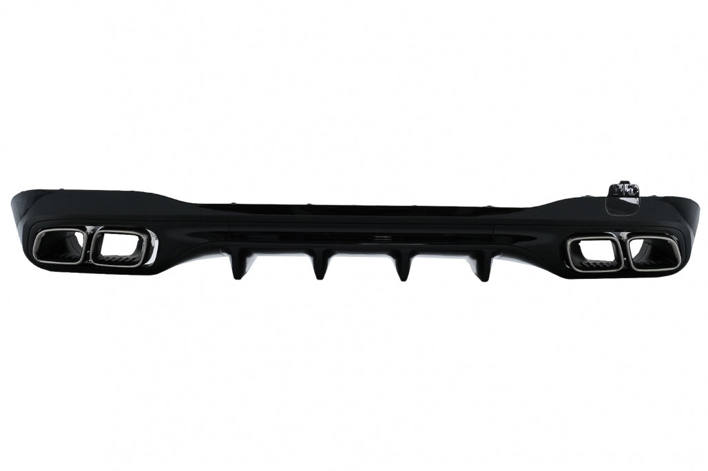Rear Bumper Diffuser C63 Design with Chrome Exhaust Tips for Mercedes C-Class W206 S206 AMG Sport Line (2021–Up)