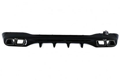 Rear Bumper Diffuser C63 Design with Chrome Exhaust Tips for Mercedes C-Class W206 S206 AMG Sport Line (2021–Up)