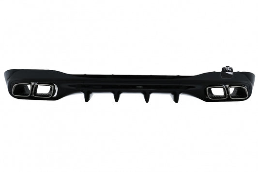 Rear Bumper Diffuser C63 Design with Chrome Exhaust Tips for Mercedes C-Class W206 S206 AMG Sport Line (2021–Up)