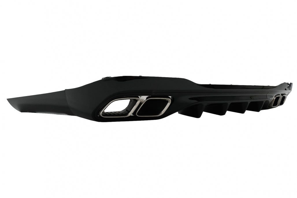 Rear Bumper Diffuser C63 Design with Chrome Exhaust Tips for Mercedes C-Class W206 S206 AMG Sport Line (2021–Up)