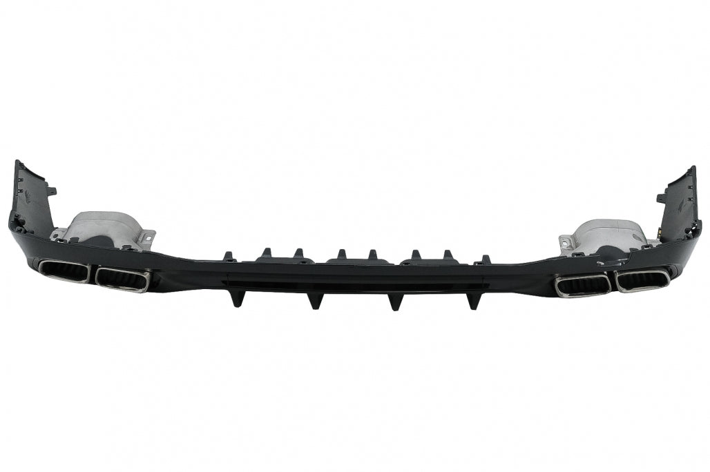 Rear Bumper Diffuser C63 Design with Chrome Exhaust Tips for Mercedes C-Class W206 S206 AMG Sport Line (2021–Up)