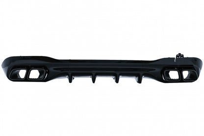 Rear Bumper Diffuser C63 Design with Piano Black Exhaust Tips for Mercedes C-Class W206 S206 AMG Sport Line (2021–Up)