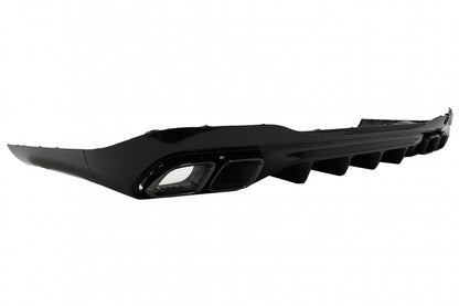 Rear Bumper Diffuser C63 Design with Piano Black Exhaust Tips for Mercedes C-Class W206 S206 AMG Sport Line (2021–Up)