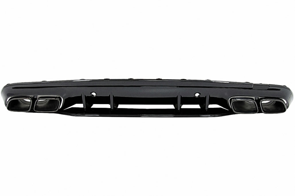 Rear Bumper Diffuser C63S Design with Black Exhaust Tips for Mercedes C-Class W205 S205 AMG Line (2014–2020)