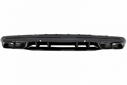 Rear Bumper Diffuser C63S Design with Black Exhaust Tips for Mercedes C-Class W205 S205 AMG Line (2014–2020)